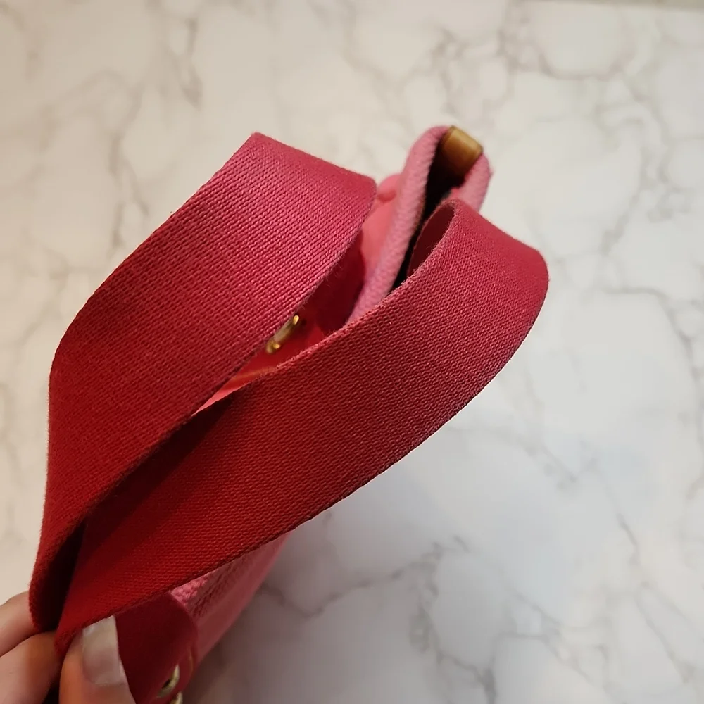 Louis Vuitton Pink Canvas Tote with Gold Hardware